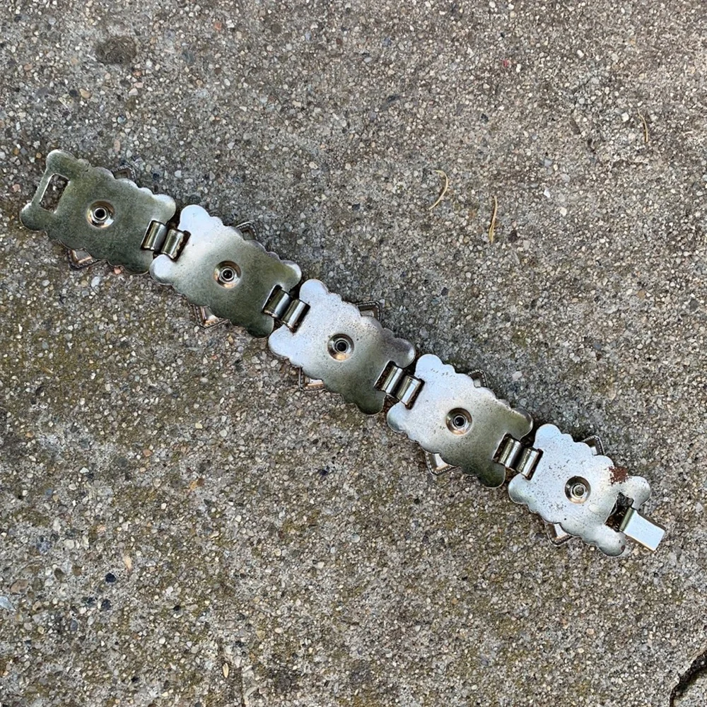 Vintage 1970s bracelet and concho belt set